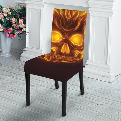 Three Flaming Skull Print Dining Chair Slipcover