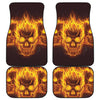 Three Flaming Skull Print Front and Back Car Floor Mats