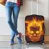 Three Flaming Skull Print Luggage Cover