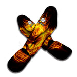 Three Flaming Skull Print Muay Thai Shin Guard