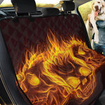 Three Flaming Skull Print Pet Car Back Seat Cover
