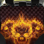 Three Flaming Skull Print Pet Car Back Seat Cover