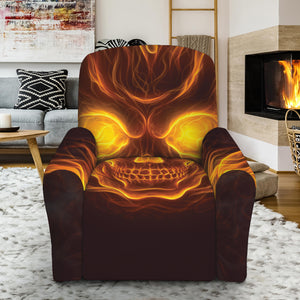 Three Flaming Skull Print Recliner Slipcover