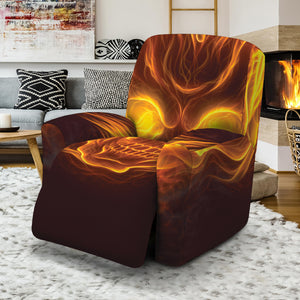 Three Flaming Skull Print Recliner Slipcover