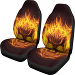 Three Flaming Skull Print Universal Fit Car Seat Covers