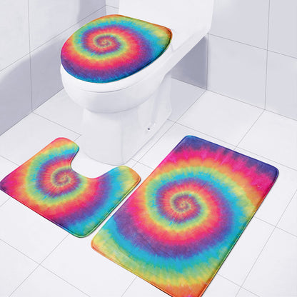 Tie Dye Print 3 Piece Bath Mat Set