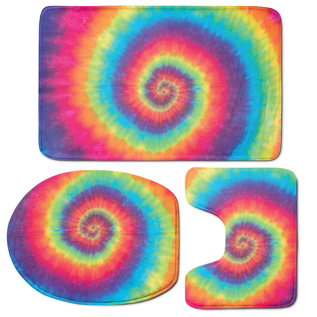 Tie Dye Print 3 Piece Bath Mat Set