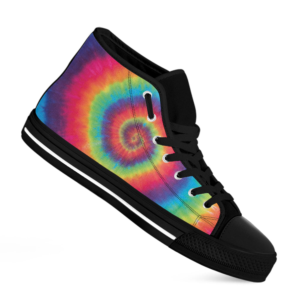 Tie Dye Print Black High Top Shoes