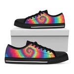 Tie Dye Print Black Low Top Shoes 