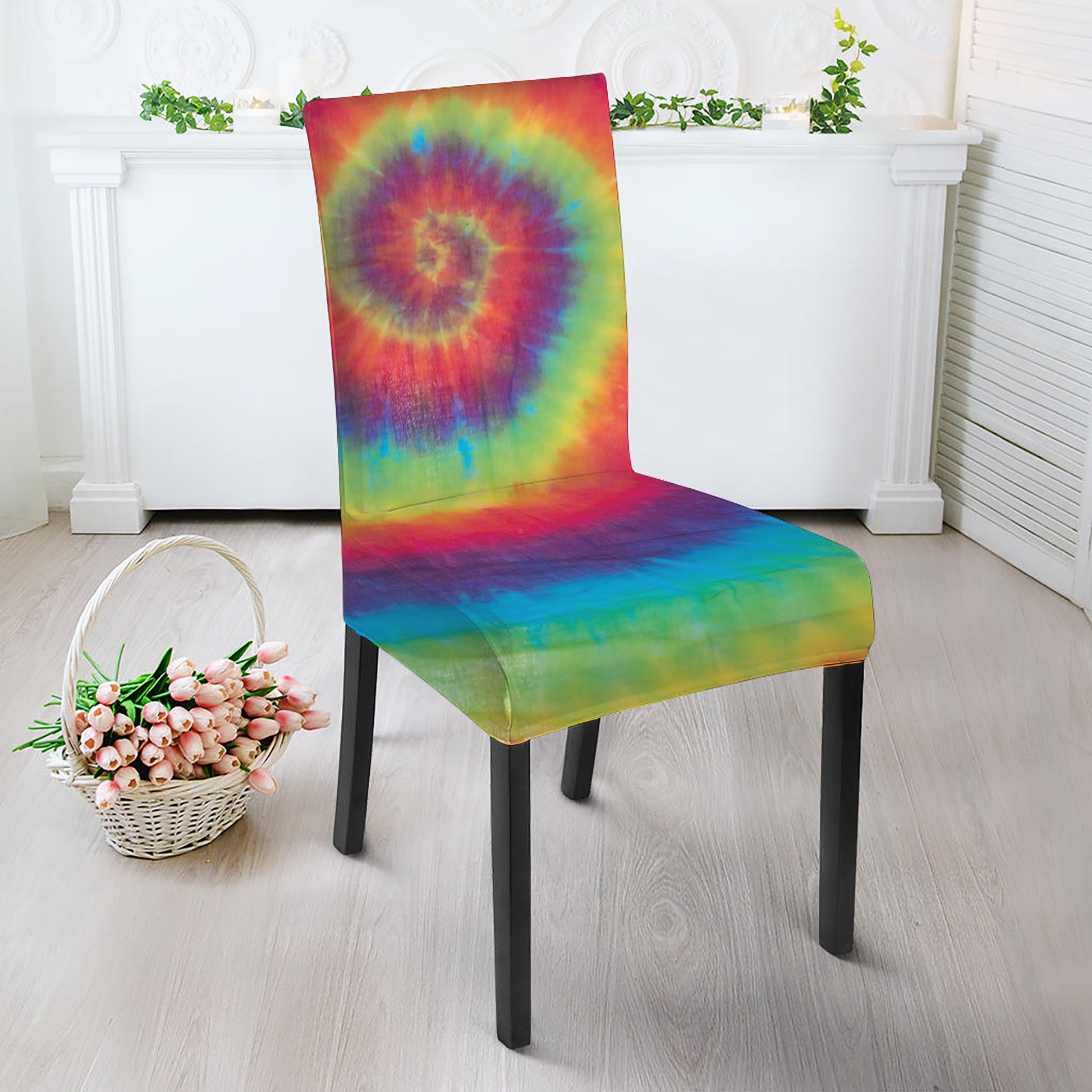 Tie Dye Print Dining Chair Slipcover
