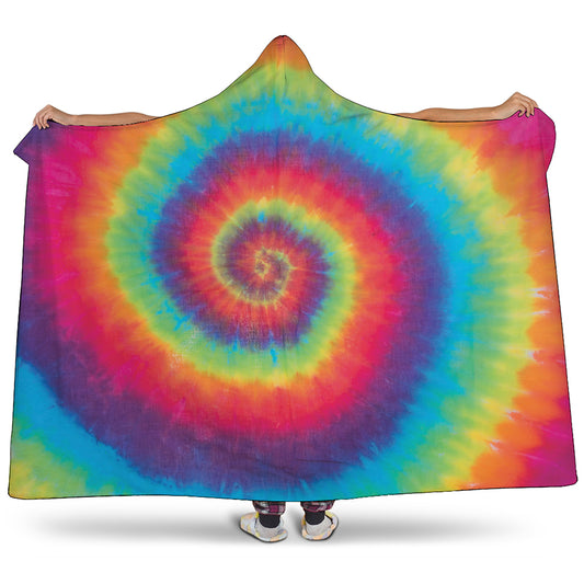 Tie Dye Print Hooded Blanket