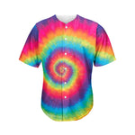 Tie Dye Print Men's Baseball Jersey