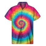 Tie Dye Print Men's Short Sleeve Shirt