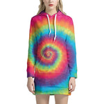 Tie Dye Print Pullover Hoodie Dress