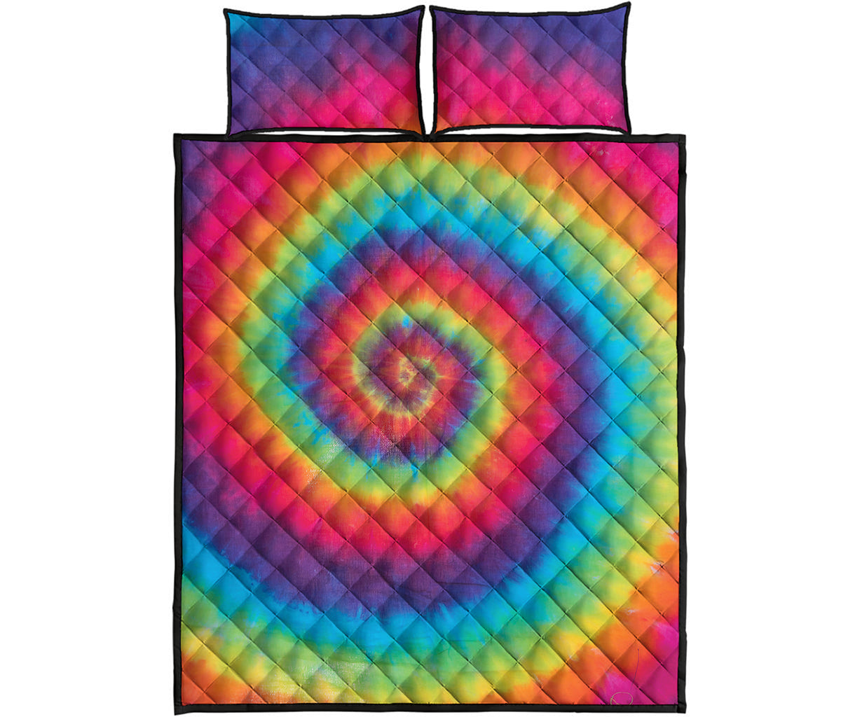 Tie Dye Print Quilt Bed Set
