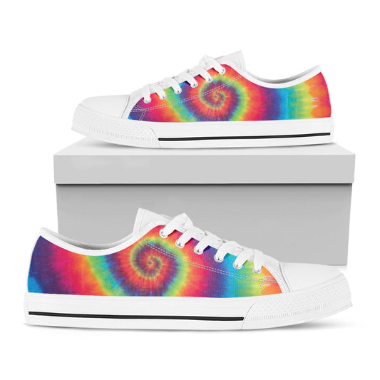 Tie Dye Print White Low Top Shoes