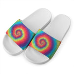 Tie Dye Print White Slide Sandals