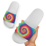 Tie Dye Print White Slide Sandals