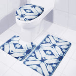 Tie Dye Shibori Pattern Print 3 Piece Bath Mat Set