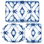 Tie Dye Shibori Pattern Print 3 Piece Bath Mat Set