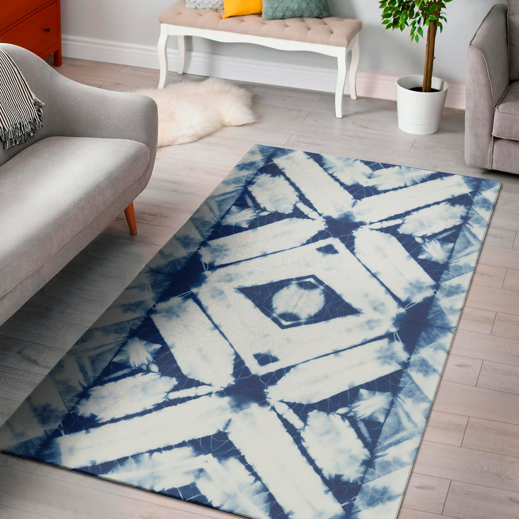 Tie Dye Shibori Pattern Print Area Rug