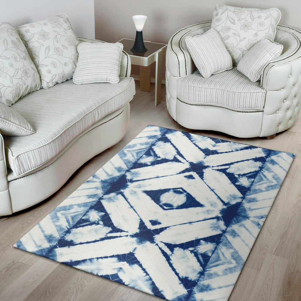 Tie Dye Shibori Pattern Print Area Rug