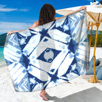 Tie Dye Shibori Pattern Print Beach Sarong Wrap