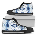 Tie Dye Shibori Pattern Print Black High Top Sneakers