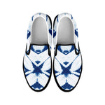 Tie Dye Shibori Pattern Print Black Slip On Shoes