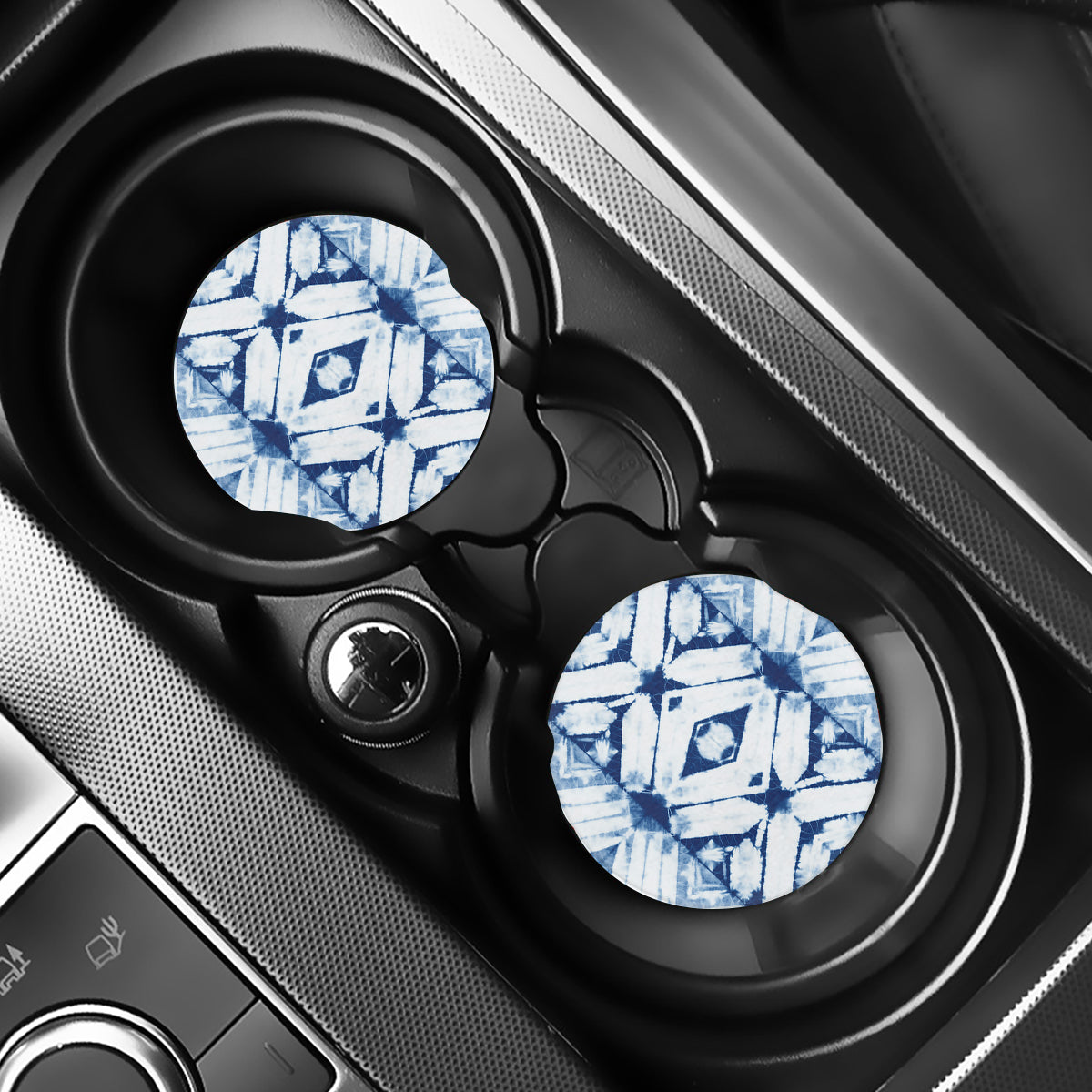 Tie Dye Shibori Pattern Print Car Coasters