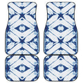 Tie Dye Shibori Pattern Print Front and Back Car Floor Mats