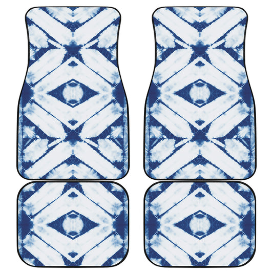 Tie Dye Shibori Pattern Print Front and Back Car Floor Mats