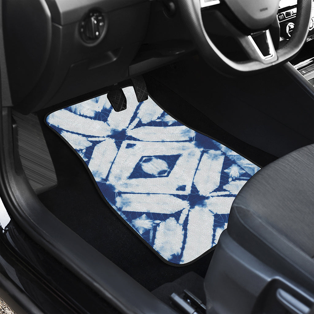 Tie Dye Shibori Pattern Print Front and Back Car Floor Mats