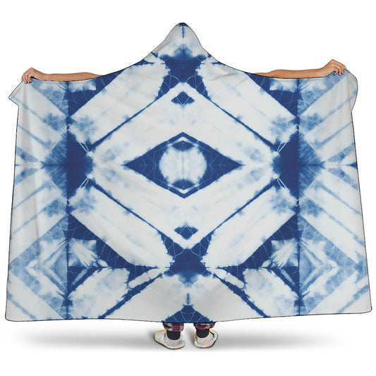 Tie Dye Shibori Pattern Print Hooded Blanket