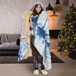 Tie Dye Shibori Pattern Print Hooded Blanket