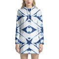 Tie Dye Shibori Pattern Print Pullover Hoodie Dress
