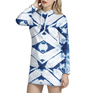 Tie Dye Shibori Pattern Print Hoodie Dress