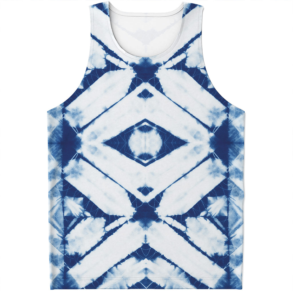 Tie Dye Shibori Pattern Print Men's Tank Top