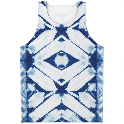 Tie Dye Shibori Pattern Print Men's Tank Top