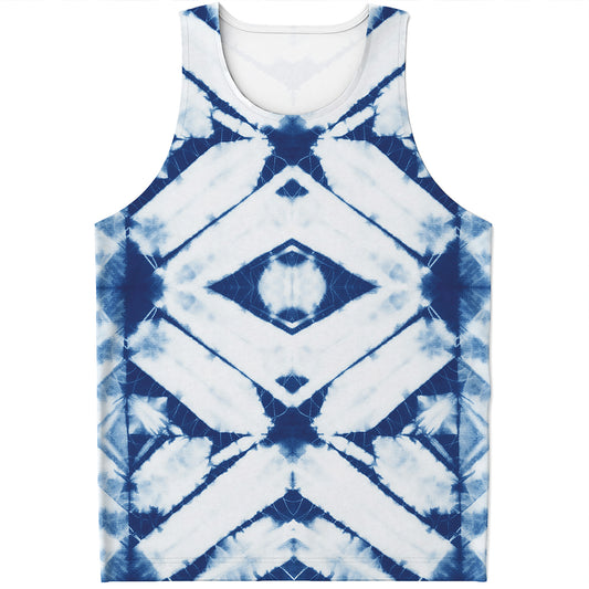 Tie Dye Shibori Pattern Print Men's Tank Top