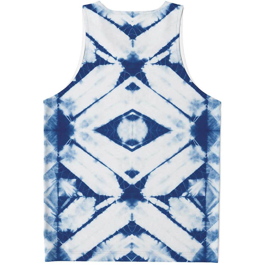 Tie Dye Shibori Pattern Print Men's Tank Top