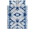 Tie Dye Shibori Pattern Print Quilt Bed Set
