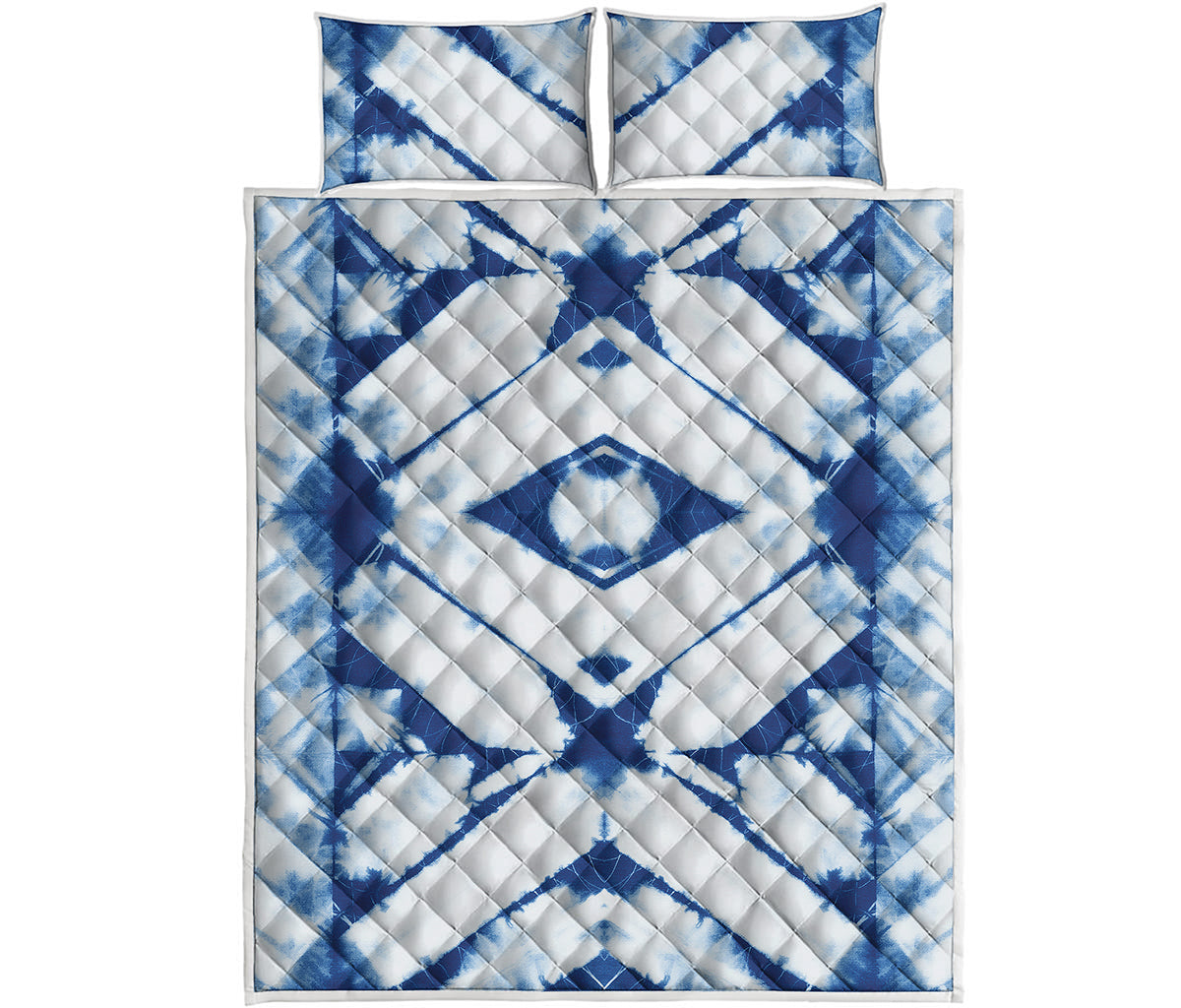 Tie Dye Shibori Pattern Print Quilt Bed Set
