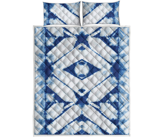 Tie Dye Shibori Pattern Print Quilt Bed Set