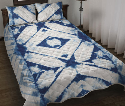 Tie Dye Shibori Pattern Print Quilt Bed Set