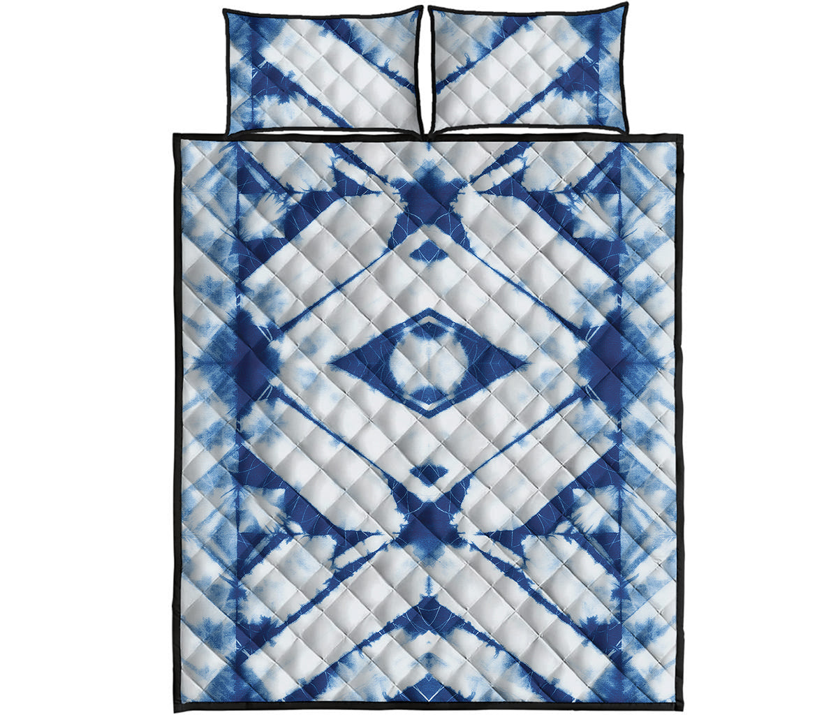 Tie Dye Shibori Pattern Print Quilt Bed Set