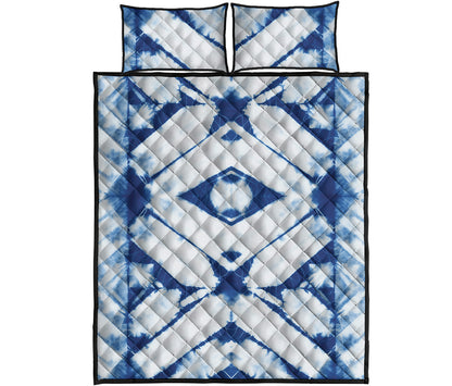 Tie Dye Shibori Pattern Print Quilt Bed Set