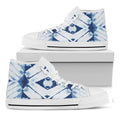 Tie Dye Shibori Pattern Print White High Top Sneakers