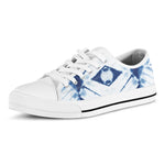 Tie Dye Shibori Pattern Print White Low Top Shoes