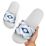 Tie Dye Shibori Pattern Print White Slide Sandals